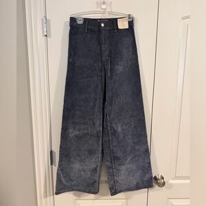 High-Rise Wide Leg Women’s Pants in Washed Velvet